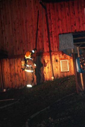 Fire in Grand Marais on Oct. 28. Photo by Rhonda Silence