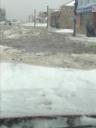 Flooding in downtown Grand Marais on Dec. 29, 2019. Photo by Kristen Smith