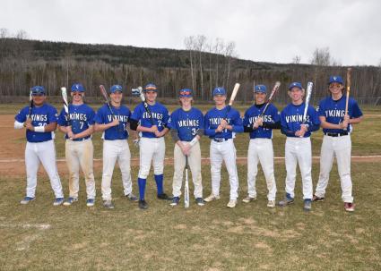 Seniors on the Vikings baseball team.  Photo by Bruce Johnson.